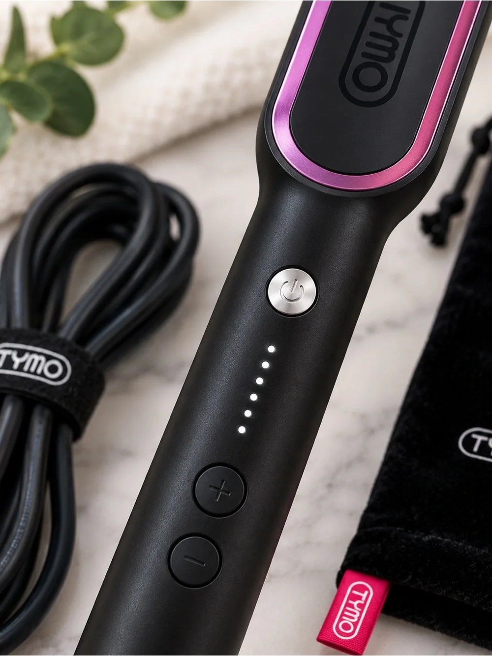 TYMO RING pink hair straightening comb brush, like new